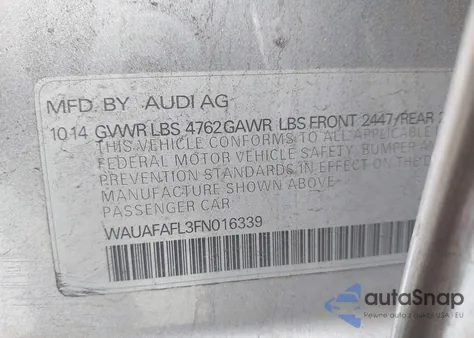 2015 Audi A4 2.0T Premium z USA, uszkodzony, nr VIN WAUAFAFL3FN016339